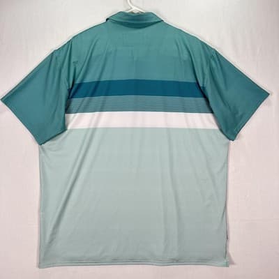 NEW Jetty Bunker Polo Shirt Mens 2XL Striped Dewey Beer Golf Performance Stretch - Thumbnail 3