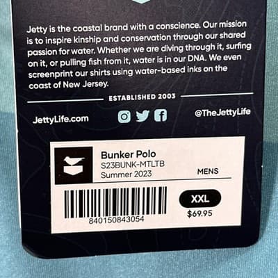 NEW Jetty Bunker Polo Shirt Mens 2XL Striped Dewey Beer Golf Performance Stretch - Thumbnail 7