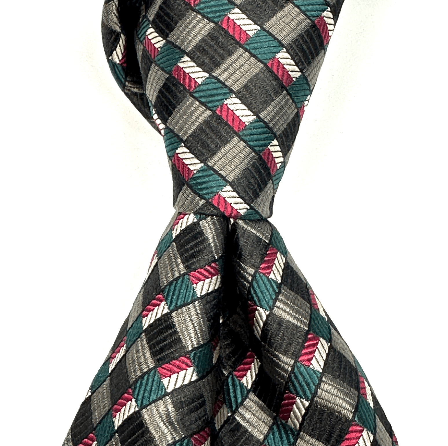 Pierre Balmain Mens 100% Silk Necktie Multicolor Geometric Tie Handmade Italy - Image 1