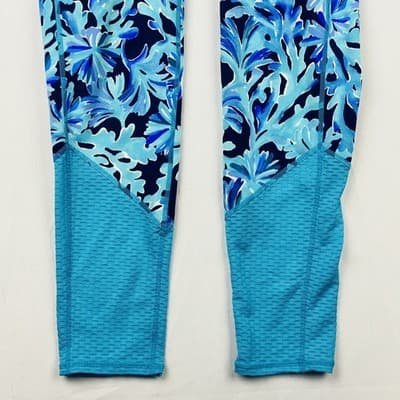Lilly Pulitzer Luxletic Blue Coral Floral Print Leggings XS Style 000514 Womens - Thumbnail 3
