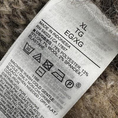 Gap Fuzzy Oversized Sweater Womens XL Brown Fair Isle Turtleneck Pullover NWOT - Thumbnail 5