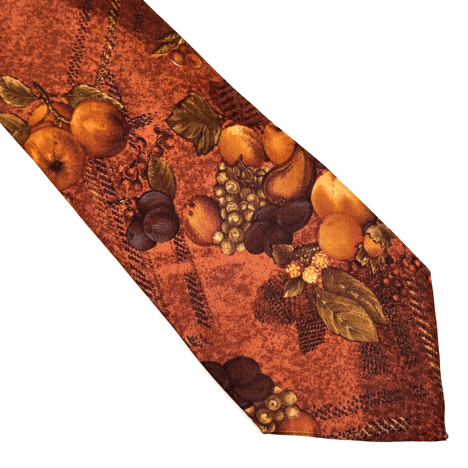 Gritti Ermenegildo Zegna Silk Tie Multicolor Floral Necktie Fruit Autumn Italy - Image 1