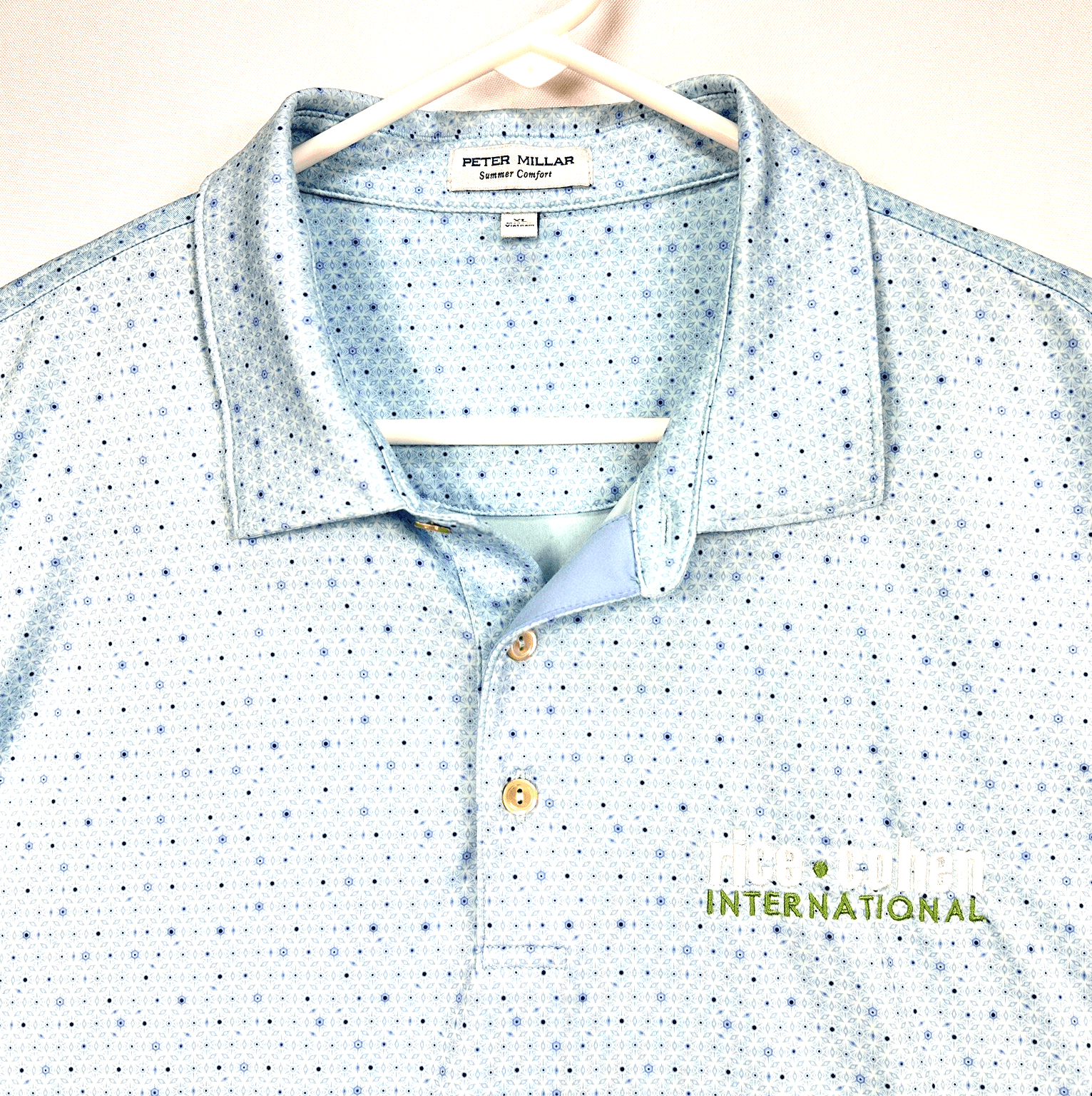 Peter Millar Golf Polo Shirt Mens XL Blue Avon Performance Jersey Summer Comfort - Image 1