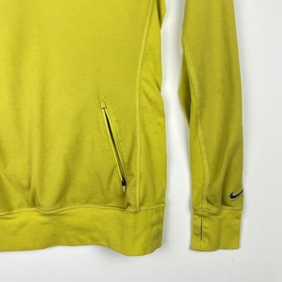 Nike Dri-FIT Kids Large Lime Green Grey Blue Logo Pullover Zipper Pockets VTG - Thumbnail 6