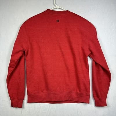 KR3W Mens Red Skull Headdress Graphic Crewneck Sweatshirt Small Heathered Fleece - Thumbnail 2