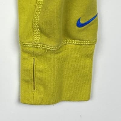 Nike Dri-FIT Kids Large Lime Green Grey Blue Logo Pullover Zipper Pockets VTG - Thumbnail 10
