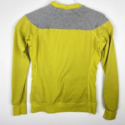 Nike Dri-FIT Kids Large Lime Green Grey Blue Logo Pullover Zipper Pockets VTG - Thumbnail 3