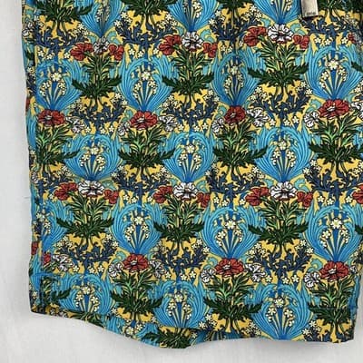 Onia Charles 7 Swim Trunks Liberty Fabric Coral Vines Inca Gold MS08-141 Mens S - Thumbnail 6