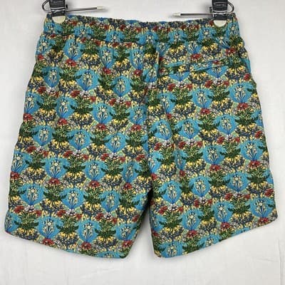 Onia Charles 7 Swim Trunks Liberty Fabric Coral Vines Inca Gold MS08-141 Mens S - Thumbnail 2