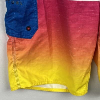 Rip Curl Mens Board Shorts Size 33 Blue Pink Orange Yellow Sunset Colorblock NEW - Thumbnail 4