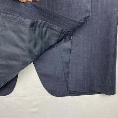 Paul Stuart Stuarts Choice Navy Pinstripe Wool Blazer Sport Coat Italy 42L 10109 - Thumbnail 9