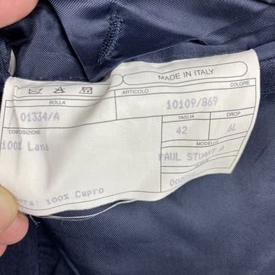Paul Stuart Stuarts Choice Navy Pinstripe Wool Blazer Sport Coat Italy 42L 10109 - Thumbnail 11