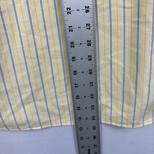 Ralph Lauren Oxford Shirt Mens 2XL Yellow Blue Striped Long Sleeve Flesh Pony - Thumbnail 11