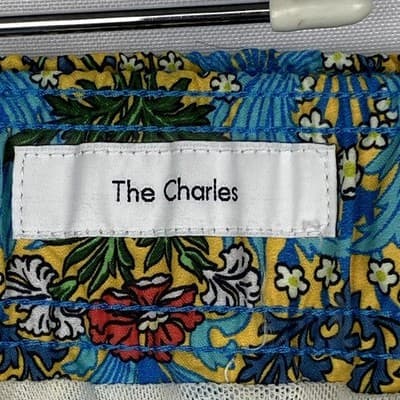 Onia Charles 7 Swim Trunks Liberty Fabric Coral Vines Inca Gold MS08-141 Mens S - Thumbnail 15