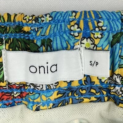 Onia Charles 7 Swim Trunks Liberty Fabric Coral Vines Inca Gold MS08-141 Mens S - Thumbnail 10