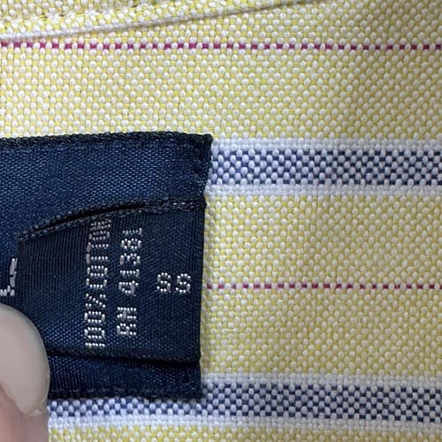 Ralph Lauren Oxford Shirt Mens 2XL Yellow Blue Striped Long Sleeve Flesh Pony - Thumbnail 8