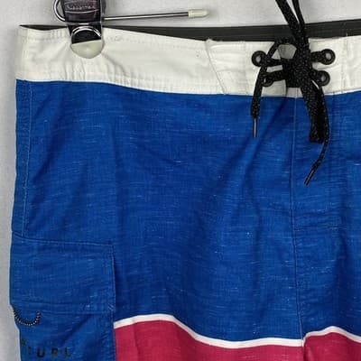 Rip Curl Mens Board Shorts Size 33 Blue Pink Orange Yellow Sunset Colorblock NEW - Thumbnail 6