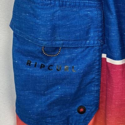 Rip Curl Mens Board Shorts Size 33 Blue Pink Orange Yellow Sunset Colorblock NEW - Thumbnail 8