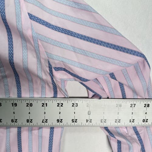 ROBERT GRAHAM Mens Shirt 15/38 Pink Purple Striped French Cuff Button Front - Thumbnail 10