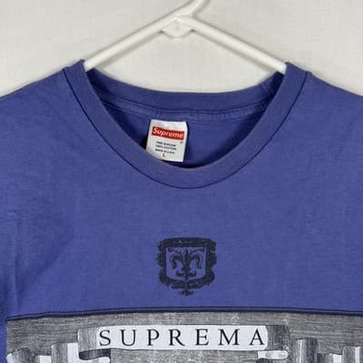 Authentic Supreme T-Shirt Mens Large Suprema Purple Short Sleeve SS18 Fiorenza - Thumbnail 6