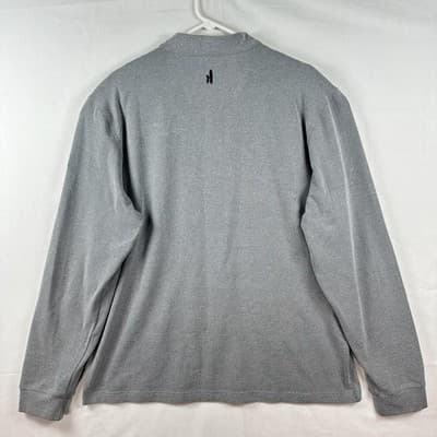 Johnnie-O 1/4 Zip Pullover Mens Large Gray Stretch Knit Long Sleeve Performance - Thumbnail 3
