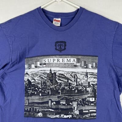 Authentic Supreme T-Shirt Mens Large Suprema Purple Short Sleeve SS18 Fiorenza - Thumbnail 2