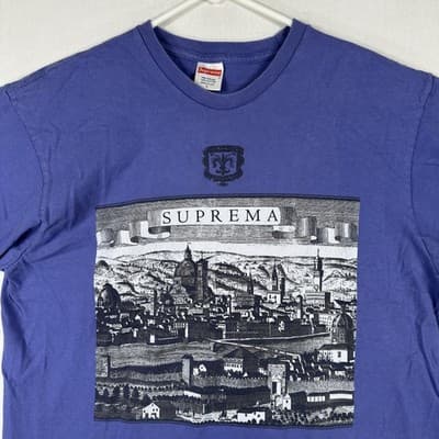 Authentic Supreme T-Shirt Mens Large Suprema Purple Short Sleeve SS18 Fiorenza - Thumbnail 5