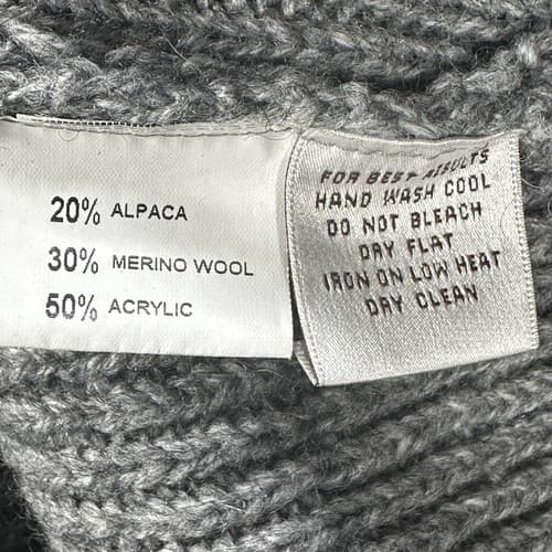 Peter Millar Alpaca Wool Sweater Mens 2XL Gray Shawl Collar Waffle Knit Pullover - Thumbnail 5