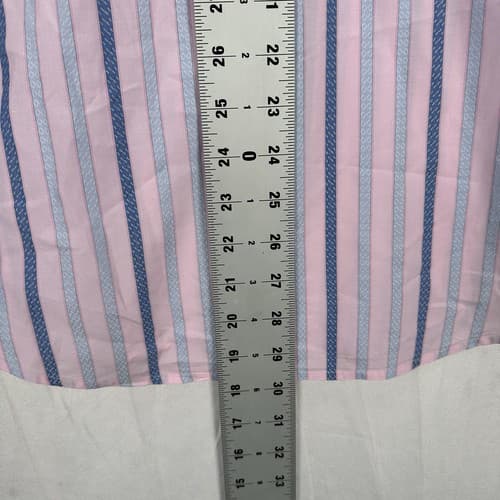 ROBERT GRAHAM Mens Shirt 15/38 Pink Purple Striped French Cuff Button Front - Thumbnail 12