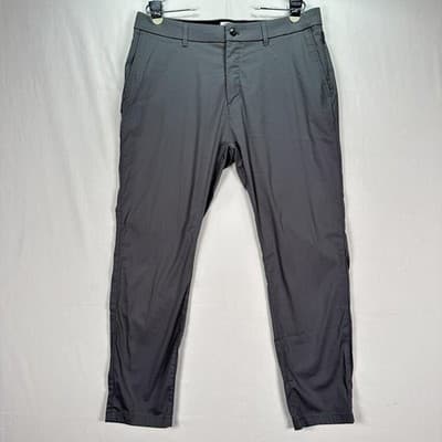 Birddogs Golf Pants Mens 34 x 28 Gray Stretch Chino Performance Zip (tag:30"L) - Thumbnail 3