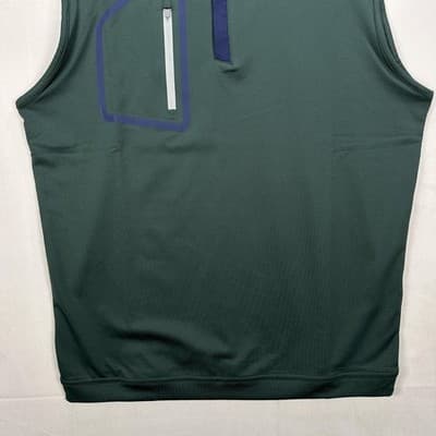 NEW Peter Millar Forge Performance 1/4 Zip Vest Mens Small Balsam Green Golf - Thumbnail 3