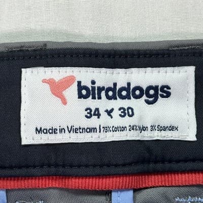Birddogs Golf Pants Mens 34 x 28 Gray Stretch Chino Performance Zip (tag:30"L) - Thumbnail 7