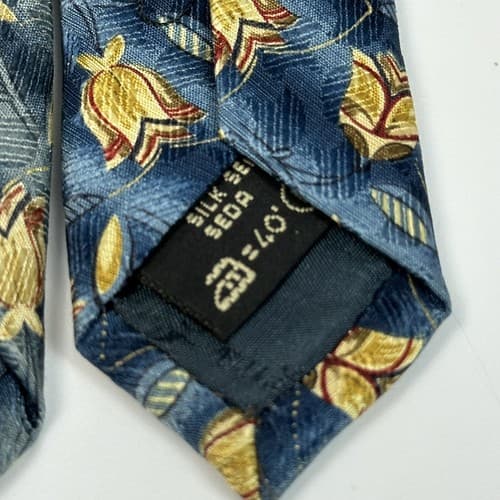 Ermenegildo Zegna Mens 100% Silk Tie Floral Blue Geometric Luxury 58.5 x 3.5 - Thumbnail 7