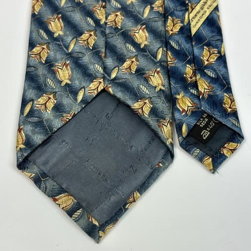 Ermenegildo Zegna Mens 100% Silk Tie Floral Blue Geometric Luxury 58.5 x 3.5 - Thumbnail 6