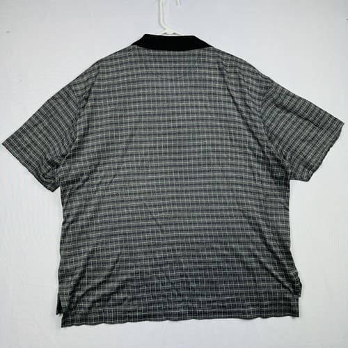 Tiger Woods Poipu Golf Polo Shirt Mens Size XL Gray Plaid Short Sleeve Hawaii - Thumbnail 3