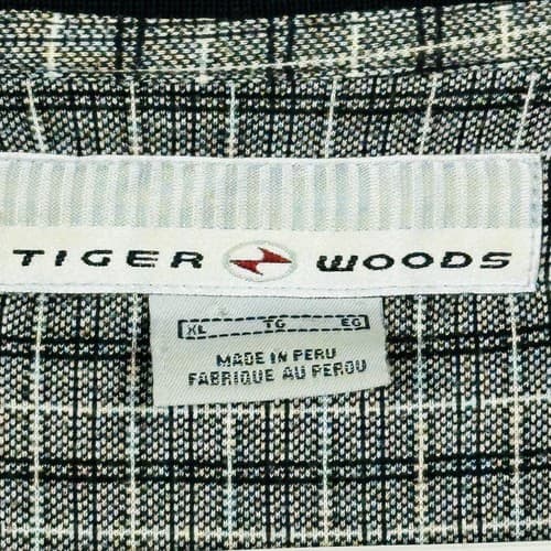 Tiger Woods Poipu Golf Polo Shirt Mens Size XL Gray Plaid Short Sleeve Hawaii - Thumbnail 7