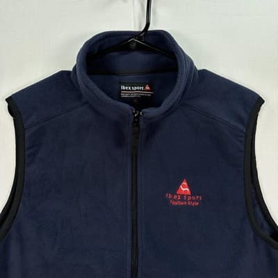 Ibex Sport Vest Mens Medium Blue Fleece Full Zip Sleeveless Jacket Outdoor - Thumbnail 3
