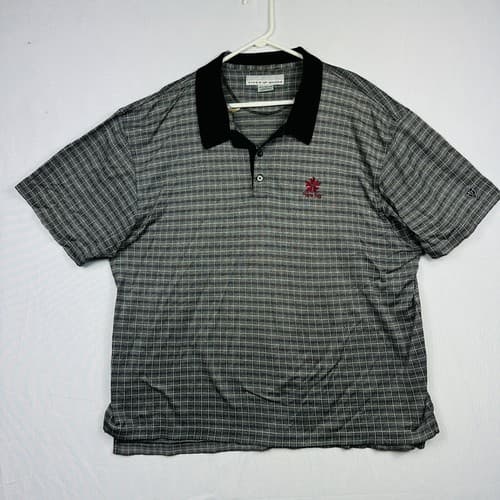 Tiger Woods Poipu Golf Polo Shirt Mens Size XL Gray Plaid Short Sleeve Hawaii - Thumbnail 2