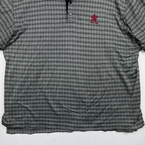 Tiger Woods Poipu Golf Polo Shirt Mens Size XL Gray Plaid Short Sleeve Hawaii - Thumbnail 4