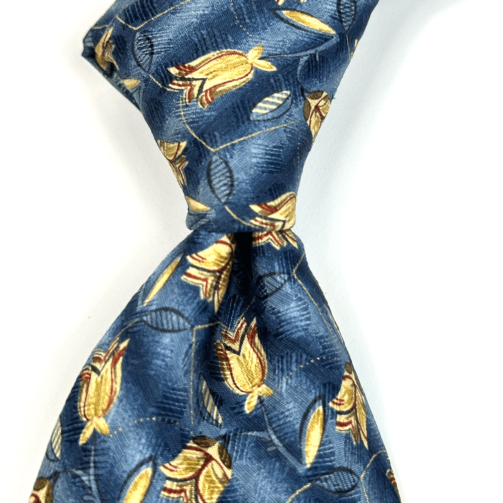 Ermenegildo Zegna Mens 100% Silk Tie Floral Blue Geometric Luxury 58.5 x 3.5 - Image 1