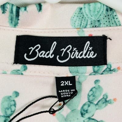 Bad Birdie Golf Polo Shirt Mens 2XL Pink Green Cactus Thorn In Your Side NEW - Thumbnail 6