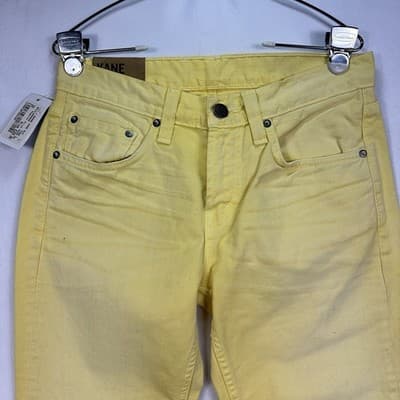 J Brand Kane Slim Fit Jeans Mens 29 x 33 Fade Lemon Yellow Denim Pants NEW $209 - Thumbnail 5