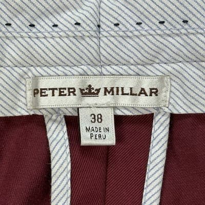 Peter Millar Mens Raleigh Washed Twill Chino Pants 38 x 34 Burgundy Red NEW - Thumbnail 9