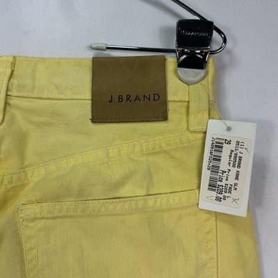 J Brand Kane Slim Fit Jeans Mens 29 x 33 Fade Lemon Yellow Denim Pants NEW $209 - Thumbnail 10