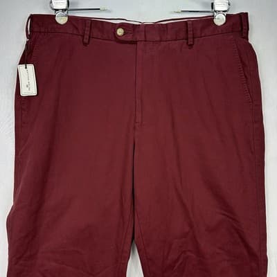 Peter Millar Mens Raleigh Washed Twill Chino Pants 38 x 34 Burgundy Red NEW - Thumbnail 5