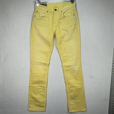 J Brand Kane Slim Fit Jeans Mens 29 x 33 Fade Lemon Yellow Denim Pants NEW $209 - Thumbnail 3