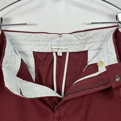 Peter Millar Mens Raleigh Washed Twill Chino Pants 38 x 34 Burgundy Red NEW - Thumbnail 8