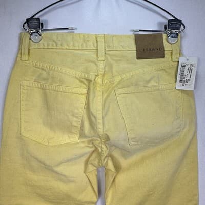 J Brand Kane Slim Fit Jeans Mens 29 x 33 Fade Lemon Yellow Denim Pants NEW $209 - Thumbnail 2