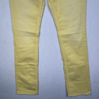 J Brand Kane Slim Fit Jeans Mens 29 x 33 Fade Lemon Yellow Denim Pants NEW $209 - Thumbnail 4