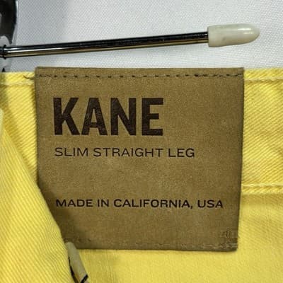 J Brand Kane Slim Fit Jeans Mens 29 x 33 Fade Lemon Yellow Denim Pants NEW $209 - Thumbnail 11